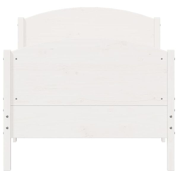 vidaXL Massivholzbett ohne Matratze Wei&szlig; 90x200 cm Kiefernholz