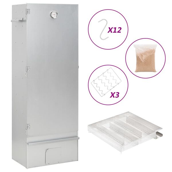 vidaXL R&auml;ucherofen mit Kaltrauchgenerator Verzinkter Stahl