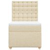 vidaXL Boxspringbett mit Matratze Creme 90x190 cm Stoff
