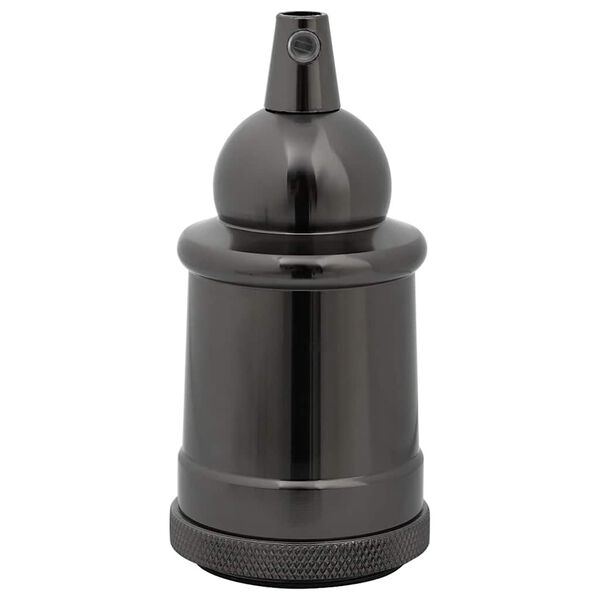 vidaXL Lampenfassungen 2 Stk. Gl&auml;nzend Schwarz E27