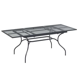 vidaXL Ausziehbarer Mesh Esstisch Anthrazit 212 x 90 x 76 cm Stahl