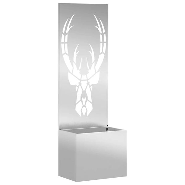 vidaXL Garten Sichtschutz-Leinwand Silber 50 x 140 cm Verzinkter Stahl