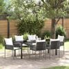 vidaXL Garten Essgruppe 7 pcs Braun und Schwarz PE-Rattan