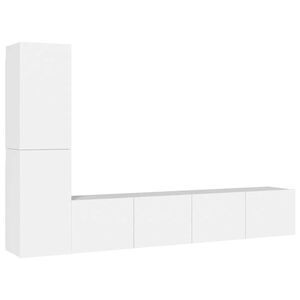 vidaXL 4-tlg. TV-Schrank-Set Wei&szlig; Holzwerkstoff