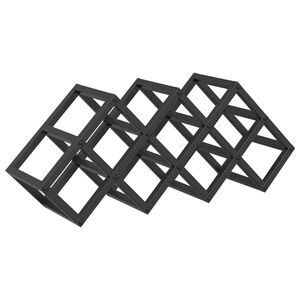 vidaXL Weinregal Schwarz Eichen-Optik 63 x 16,5 x 25 cm