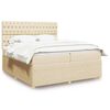 vidaXL Boxspringbett mit Matratze Creme 200x200 cm Stoff