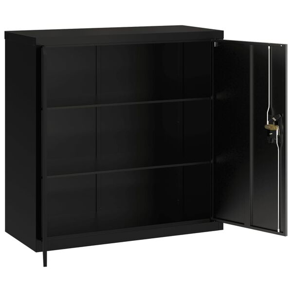vidaXL Aktenschrank Schwarz 90x40x90 cm Stahl