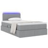 vidaXL Bett mit Stauraum und LED mit LED Hellgrau 120 x 190 cm Stoff