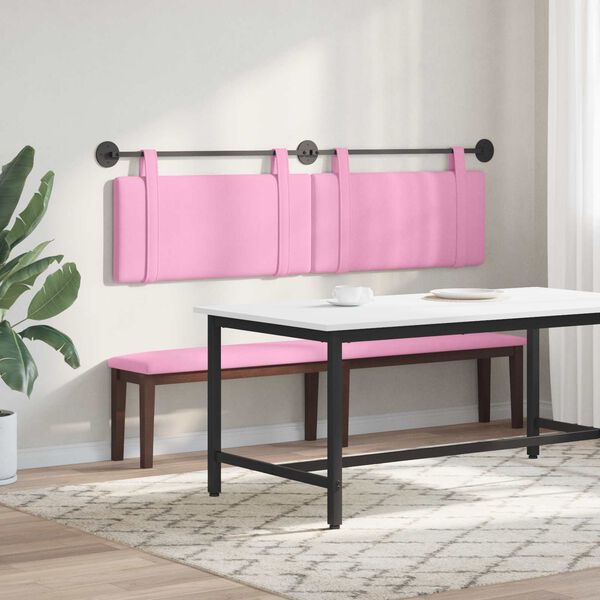 vidaXL H&auml;ngevorderseite Wandmontiert Uni Rosa 190 x 55 x 5 cm Stoff