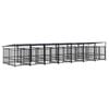 vidaXL Outdoor-Hundezwinger mit Dach Stahl 13,14 m&sup2;