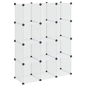 vidaXL Regalsystem mit 12 W&uuml;rfeln Transparent PP