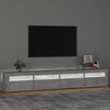 vidaXL TV-Schrank mit LED-Leuchten Betongrau 240x35x40 cm