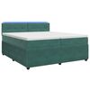 vidaXL Boxspringbett mit Matratze Dunkelgr&uuml;n 200 x 200 cm Samt