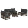 vidaXL Gartensofa-set 8 stk. Grau Poly-Rattan
