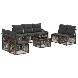 vidaXL Gartensofa-set 8 stk. Grau Poly-Rattan