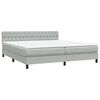 vidaXL Boxspringbett mit Matratze & LED Hellgrau 200x220 cm Samt