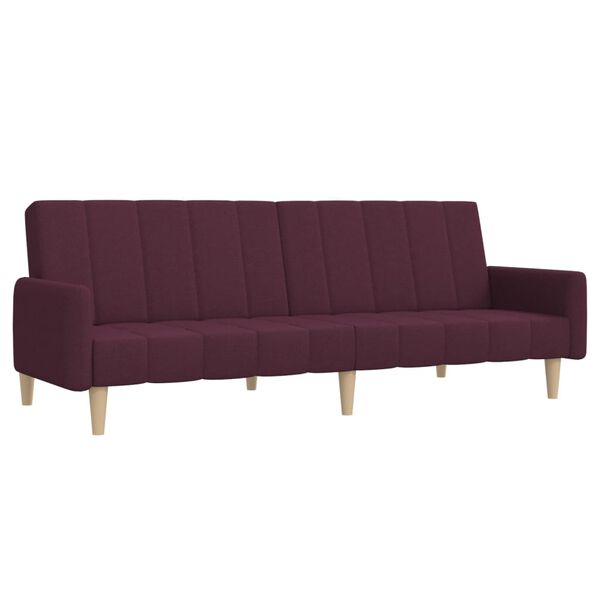 vidaXL Schlafsofa 2-Sitzer mit Fu&szlig;hocker Lila Stoff