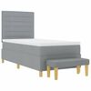 vidaXL Boxspringbett mit Matratze Hellgrau 80 x 200 cm Stoff
