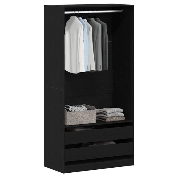 vidaXL Kleiderschrank Schwarz Eichen-Optik 100 x 50 x 200 cm