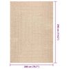 vidaXL Teppich ZIZUR Beige 200x290 cm Jute-Optik Indoor und Outdoor