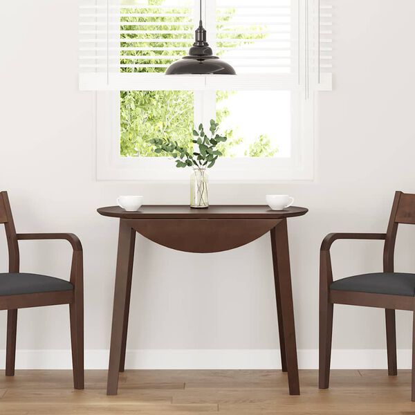 vidaXL Esstisch Braun Massivholz Gummibaumholz