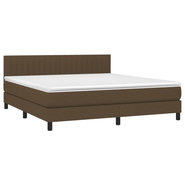 vidaXL Boxspringbett mit Matratze Dunkelbraun 180x200 cm Stoff