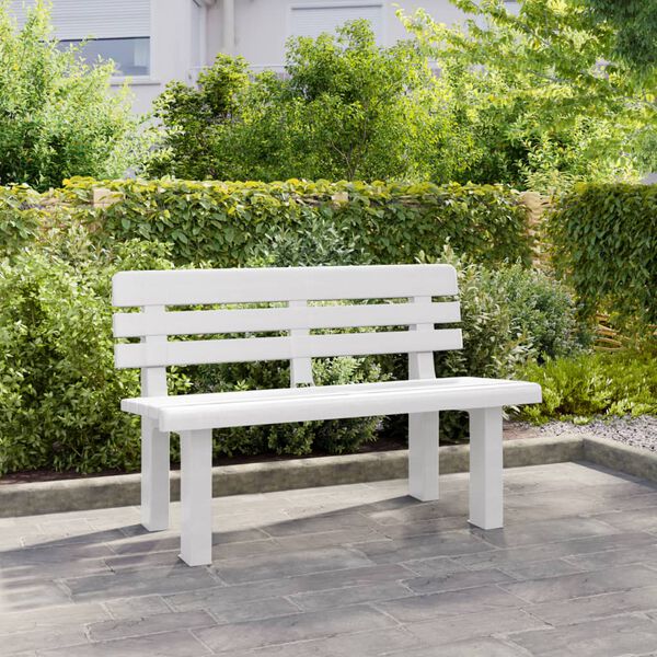 vidaXL Gartenbank Wei&szlig; 110x52x71 cm Polypropylen