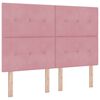 vidaXL Boxspringbett mit Matratze mit Kopfteil Rosa 140 x 190 cm Samt