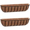 vidaXL Wand-Pflanzk&ouml;rbe 2 Stk. Kokoseinlage Schwarz 76x21x16 cm Stahl