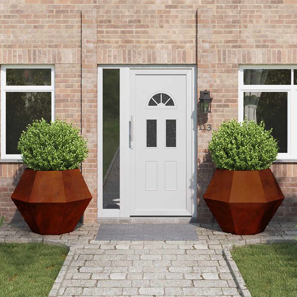 vidaXL Pflanzk&uuml;bel 2 pcs Rostig 100 x 100 x 80 cm Wetterfeststahl