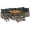 vidaXL Gartensofa-set 9 stk. Grau Poly-Rattan