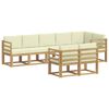 vidaXL Outdoor-Sofagarnitur 8 stk. Wei&szlig; und Creme Polyester