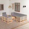 vidaXL 9-tlg. Garten-Lounge-Set mit Kissen Massivholz Kiefer