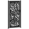 vidaXL Gartentor Schwarz 100x200 cm Stahl Wellendesign