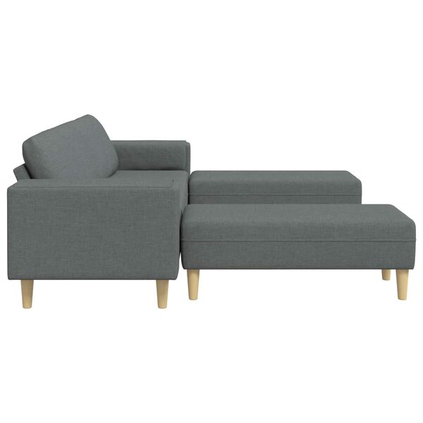 vidaXL Wohnzimmer Couch 3 pcs Dunkelgrau Polyester