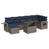 vidaXL 8-tlg. Garten-Sofagarnitur mit Kissen Grau Poly Rattan Akazie