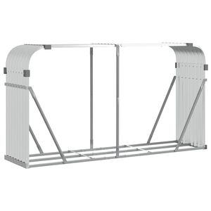 vidaXL Kaminholzunterstand Silbern 180x45x100 cm Verzinkter Stahl