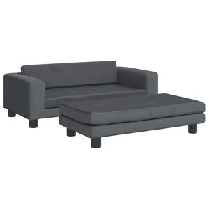 vidaXL Hundebett mit Verl&auml;ngerung Dunkelgrau 100x50x30 cm Samt