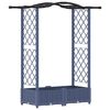 vidaXL Hochbeet mit Rankgitter und Dach Grau 124 x 40 x 123 cm PP