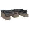 vidaXL Gartensofa-set 11 Stk. Grau Poly-Rattan