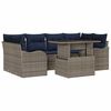 vidaXL Gartensofa-set 7 stk. Grau und Marineblau Poly-Rattan