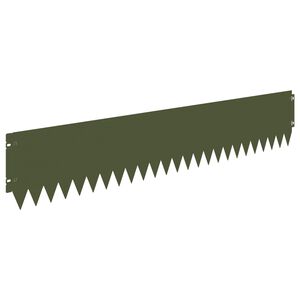 vidaXL Raseneinfassung 20 pcs 103 x 20 cm Stahl Olivgr&uuml;n