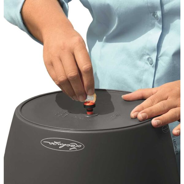 LECHUZA Blumentopf CLASSICO LS 43 ALL-IN-ONE Anthrazit Metallic 16083