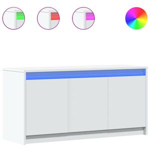 vidaXL TV-Schrank mit LED-Beleuchtung Wei&szlig; 100x34x50 cm Holzwerkstoff
