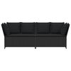 vidaXL Gartensofa mit Kissen Schwarz Poly Rattan