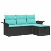vidaXL Gartensofa-set 4 stk. Poly Rattan