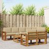 vidaXL Outdoor-Sofagarnitur mit Kissen 9 pcs Natur und Beige