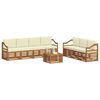 vidaXL Sofagarnituren 8 pcs Natur und Creme Massivholz Akazie