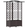 vidaXL Hochbeet mit Rankgitter und Dach Braun 122 x 40 x 141 cm PP