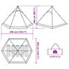 vidaXL Tipi-Campingzelt 5 Personen Grau Wasserdicht